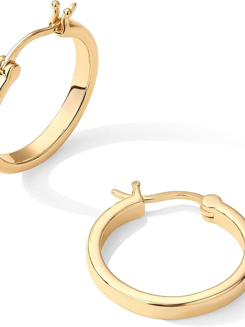 14k Gold Plated 925 Sterling Silver Post Lightweight Hoops | 20mm - 30mm Earring View 3